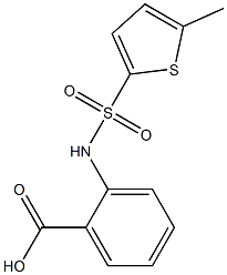 2-[(5-methylthiophene-2-)sulfonamido]benzoic acid Struktur