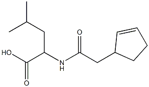 2-[(cyclopent-2-en-1-ylacetyl)amino]-4-methylpentanoic acid Struktur