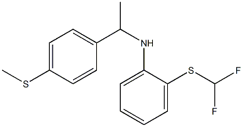 2-[(difluoromethyl)sulfanyl]-N-{1-[4-(methylsulfanyl)phenyl]ethyl}aniline Struktur