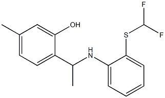 2-[1-({2-[(difluoromethyl)sulfanyl]phenyl}amino)ethyl]-5-methylphenol Struktur