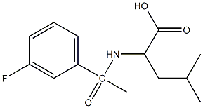 2-[1-(3-fluorophenyl)acetamido]-4-methylpentanoic acid Struktur