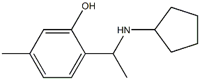 2-[1-(cyclopentylamino)ethyl]-5-methylphenol Struktur