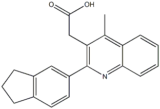 2-[2-(2,3-dihydro-1H-inden-5-yl)-4-methylquinolin-3-yl]acetic acid Struktur