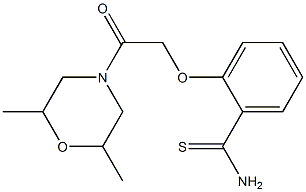 2-[2-(2,6-dimethylmorpholin-4-yl)-2-oxoethoxy]benzene-1-carbothioamide Struktur