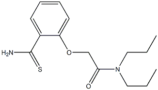 2-[2-(aminocarbonothioyl)phenoxy]-N,N-dipropylacetamide Struktur