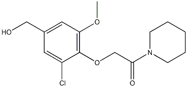 2-[2-chloro-4-(hydroxymethyl)-6-methoxyphenoxy]-1-(piperidin-1-yl)ethan-1-one Struktur