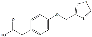 2-[4-(1,3-thiazol-4-ylmethoxy)phenyl]acetic acid Struktur