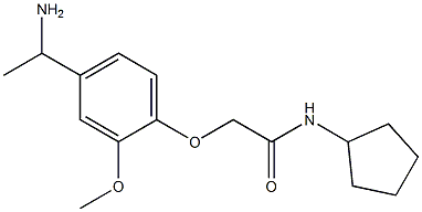 2-[4-(1-aminoethyl)-2-methoxyphenoxy]-N-cyclopentylacetamide Struktur