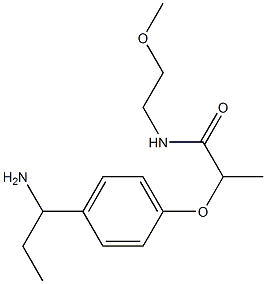 2-[4-(1-aminopropyl)phenoxy]-N-(2-methoxyethyl)propanamide Struktur