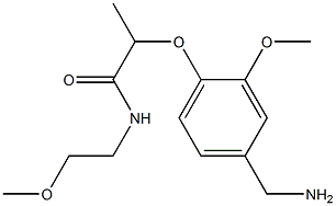 2-[4-(aminomethyl)-2-methoxyphenoxy]-N-(2-methoxyethyl)propanamide Struktur