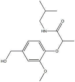 2-[4-(hydroxymethyl)-2-methoxyphenoxy]-N-(2-methylpropyl)propanamide Struktur