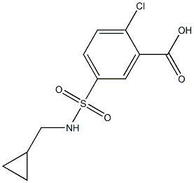 2-chloro-5-[(cyclopropylmethyl)sulfamoyl]benzoic acid Struktur