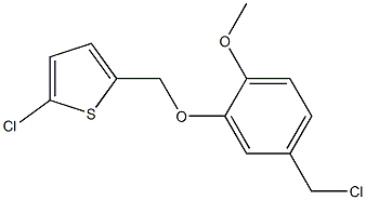 2-chloro-5-[5-(chloromethyl)-2-methoxyphenoxymethyl]thiophene Struktur