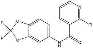 2-chloro-N-(2,2-difluoro-2H-1,3-benzodioxol-5-yl)pyridine-3-carboxamide Struktur