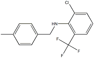 2-chloro-N-[(4-methylphenyl)methyl]-6-(trifluoromethyl)aniline Struktur