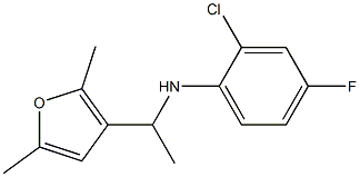 2-chloro-N-[1-(2,5-dimethylfuran-3-yl)ethyl]-4-fluoroaniline Struktur