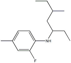 2-fluoro-4-methyl-N-(5-methylheptan-3-yl)aniline Struktur