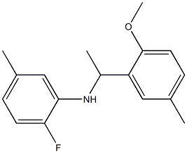 2-fluoro-N-[1-(2-methoxy-5-methylphenyl)ethyl]-5-methylaniline Struktur