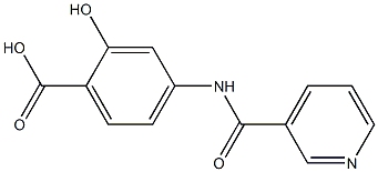 2-hydroxy-4-[(pyridin-3-ylcarbonyl)amino]benzoic acid Struktur