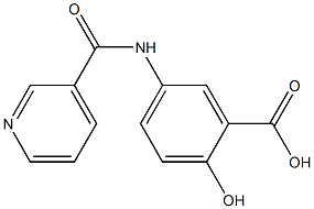 2-hydroxy-5-[(pyridin-3-ylcarbonyl)amino]benzoic acid Struktur