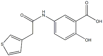 2-hydroxy-5-[2-(thiophen-3-yl)acetamido]benzoic acid Struktur