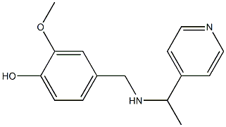 2-methoxy-4-({[1-(pyridin-4-yl)ethyl]amino}methyl)phenol Struktur