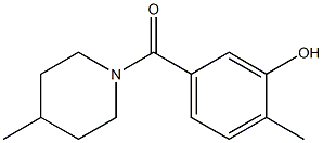 2-methyl-5-[(4-methylpiperidin-1-yl)carbonyl]phenol Struktur