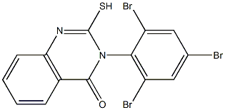 2-sulfanyl-3-(2,4,6-tribromophenyl)-3,4-dihydroquinazolin-4-one Struktur