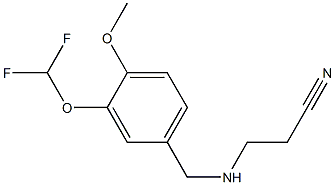 3-({[3-(difluoromethoxy)-4-methoxyphenyl]methyl}amino)propanenitrile Struktur