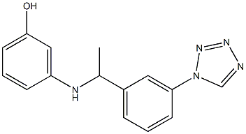 3-({1-[3-(1H-1,2,3,4-tetrazol-1-yl)phenyl]ethyl}amino)phenol Struktur