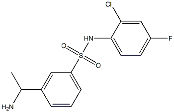 3-(1-aminoethyl)-N-(2-chloro-4-fluorophenyl)benzene-1-sulfonamide Struktur