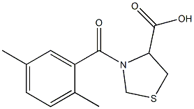 3-(2,5-dimethylbenzoyl)-1,3-thiazolidine-4-carboxylic acid Struktur