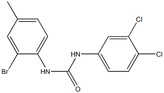 3-(2-bromo-4-methylphenyl)-1-(3,4-dichlorophenyl)urea Struktur