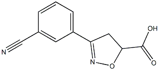 3-(3-cyanophenyl)-4,5-dihydro-1,2-oxazole-5-carboxylic acid Struktur