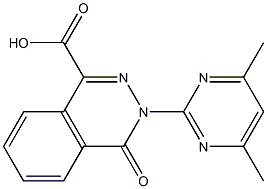 3-(4,6-dimethylpyrimidin-2-yl)-4-oxo-3,4-dihydrophthalazine-1-carboxylic acid Struktur