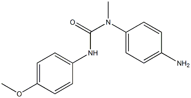 3-(4-aminophenyl)-1-(4-methoxyphenyl)-3-methylurea Struktur