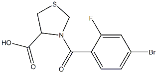 3-(4-bromo-2-fluorobenzoyl)-1,3-thiazolidine-4-carboxylic acid Struktur