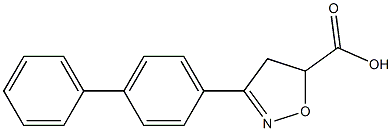 3-(4-phenylphenyl)-4,5-dihydro-1,2-oxazole-5-carboxylic acid Struktur