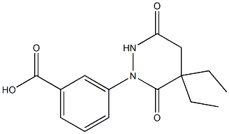 3-(5,5-diethyl-3,6-dioxotetrahydropyridazin-1(2H)-yl)benzoic acid Struktur