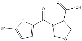 3-(5-bromo-2-furoyl)-1,3-thiazolidine-4-carboxylic acid Struktur