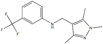 3-(trifluoromethyl)-N-[(1,3,5-trimethyl-1H-pyrazol-4-yl)methyl]aniline Struktur