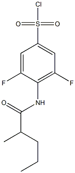 3,5-difluoro-4-(2-methylpentanamido)benzene-1-sulfonyl chloride Struktur