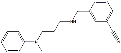 3-[({3-[methyl(phenyl)amino]propyl}amino)methyl]benzonitrile Struktur