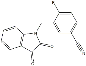 3-[(2,3-dioxo-2,3-dihydro-1H-indol-1-yl)methyl]-4-fluorobenzonitrile Struktur