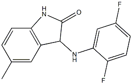 3-[(2,5-difluorophenyl)amino]-5-methyl-2,3-dihydro-1H-indol-2-one Struktur