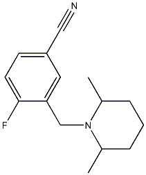 3-[(2,6-dimethylpiperidin-1-yl)methyl]-4-fluorobenzonitrile Struktur