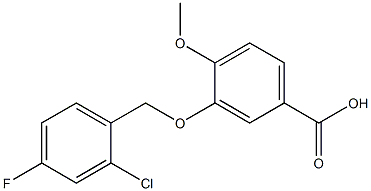 3-[(2-chloro-4-fluorophenyl)methoxy]-4-methoxybenzoic acid Struktur