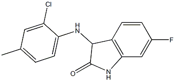 3-[(2-chloro-4-methylphenyl)amino]-6-fluoro-2,3-dihydro-1H-indol-2-one Struktur