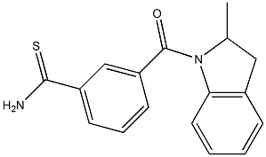 3-[(2-methyl-2,3-dihydro-1H-indol-1-yl)carbonyl]benzenecarbothioamide Struktur