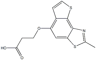 3-[(2-methylthieno[2,3-e][1,3]benzothiazol-5-yl)oxy]propanoic acid Struktur